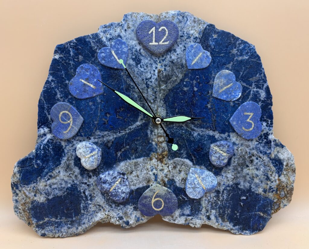 Lapislazuli Wanduhr "Time of Live"