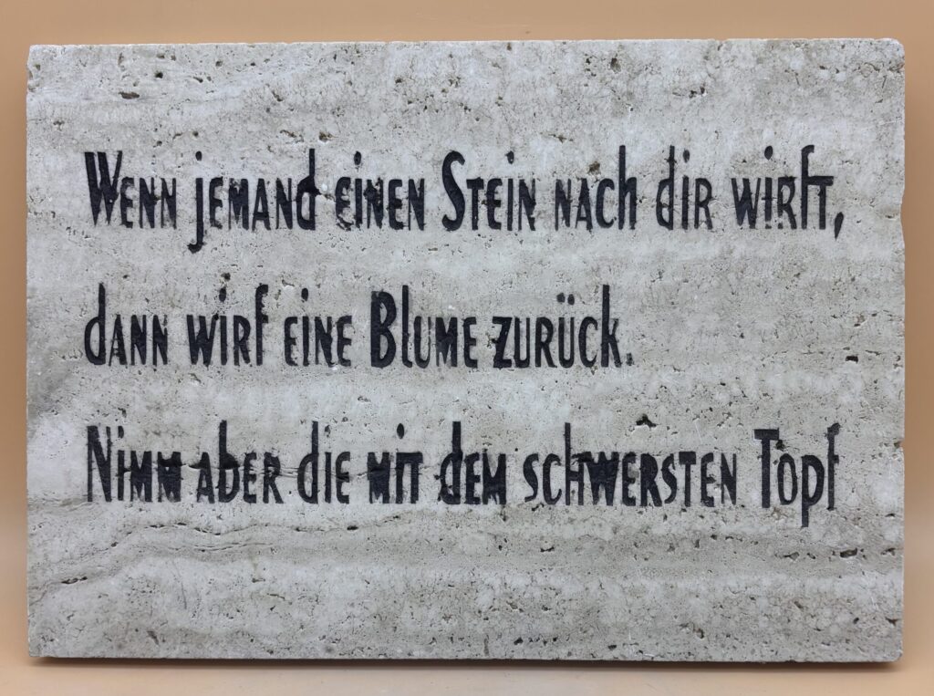 Spruchtafel Blume